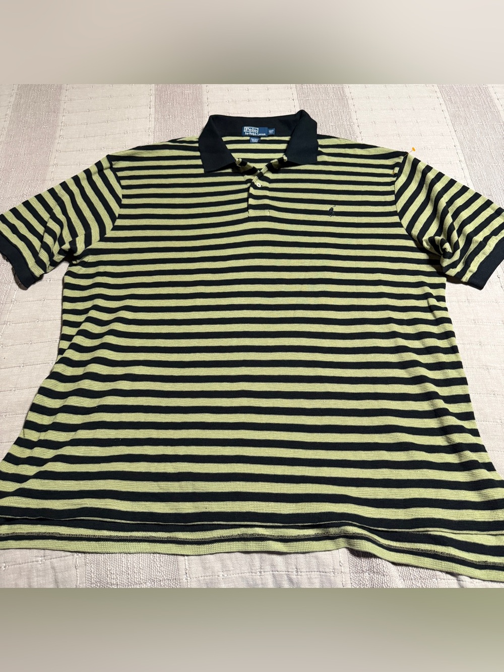 Polo Ralph Lauren Vintage Striped Knit Short Sleeve Polo Shirt Size 3XLT Tall